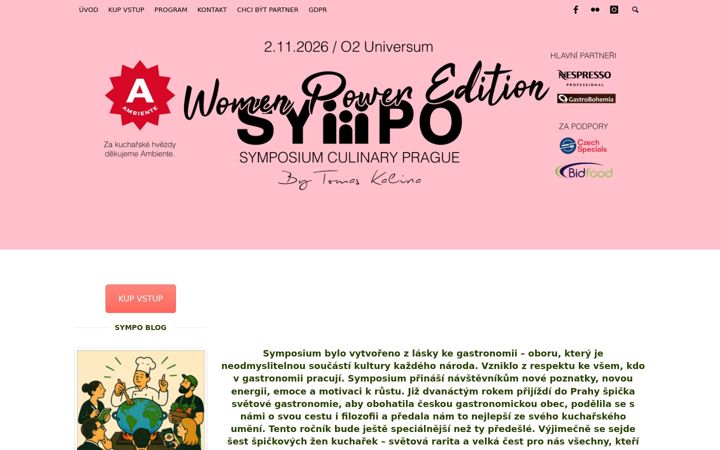 Screenshot stránky culinarysymposium.cz