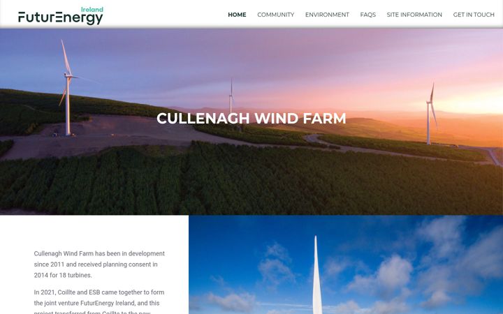 Screenshot of cullenaghwindfarm.ie