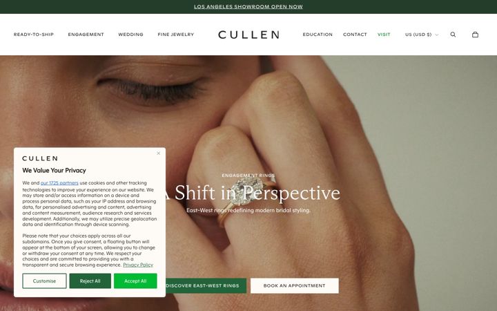 Screenshot of cullenjewellery.com