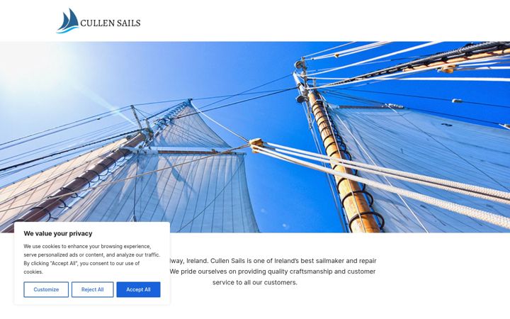 Screenshot of cullensails.com