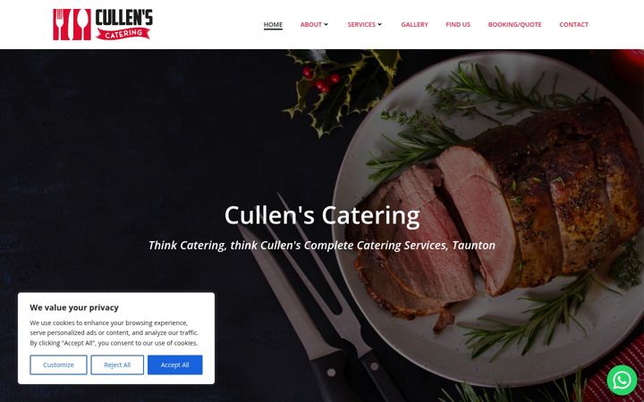 Skærmbillede af cullenscatering.co.uk