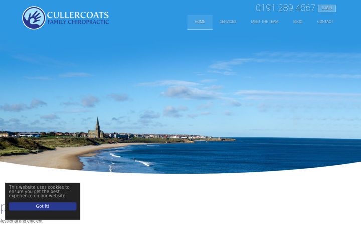 Captura de pantalla de cullercoatschiropractic.co.uk