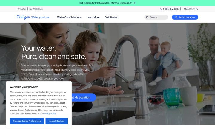 Screenshot of culliganwater.com