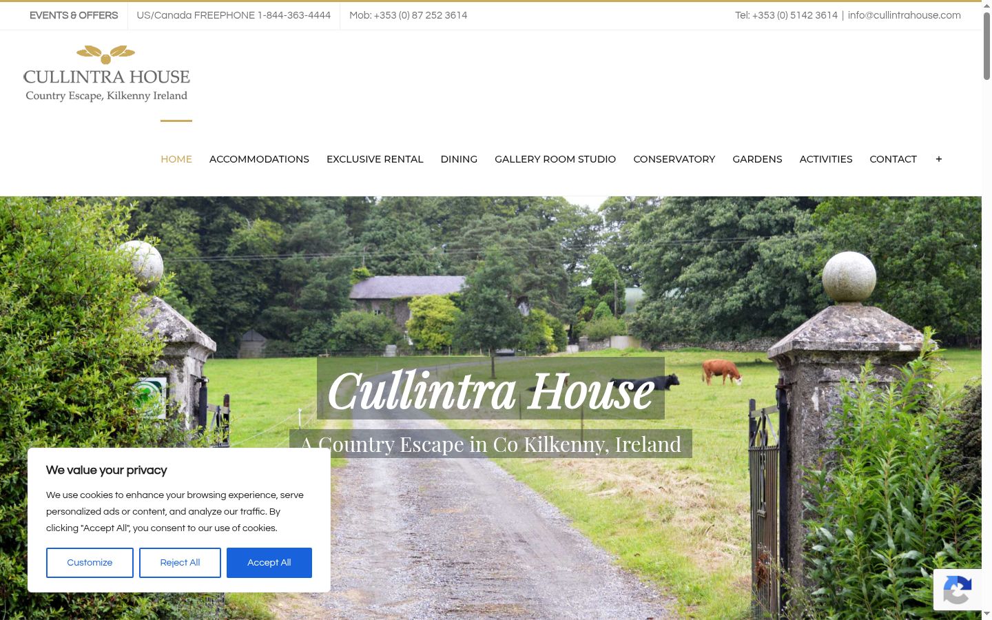 Screenshot of the consent banner shown before any interaction