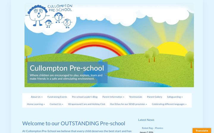 Screenshot of cullomptonpreschool.org