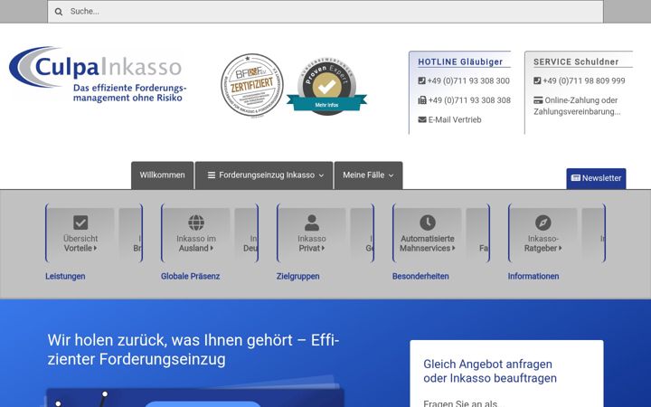 Screenshot of culpa-inkasso.de