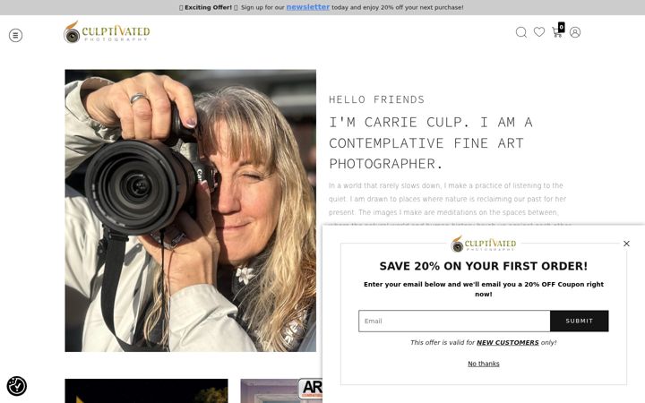 Screenshot of culptivatedphotography.com