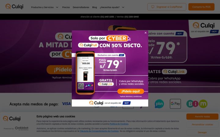 Screenshot von culqi.com