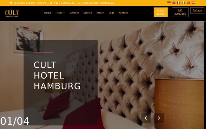 Screenshot of cult-hotel-hamburg.de