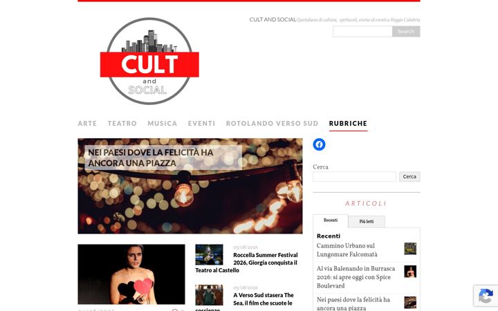 Kuvakaappaus sivustosta cultandsocial.it