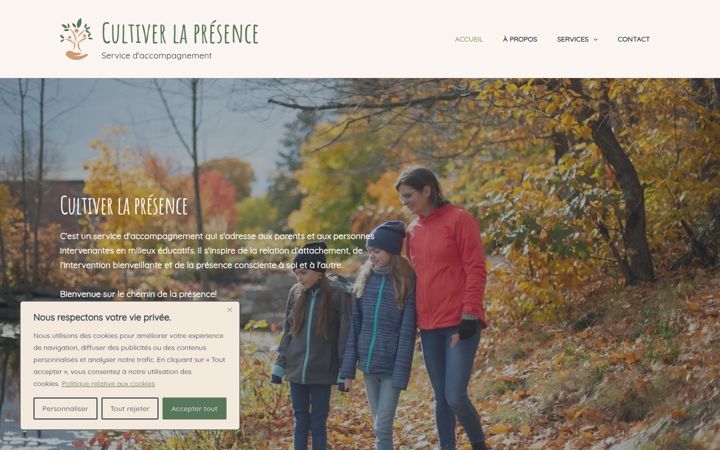 Screenshot of cultiverlapresence.ca