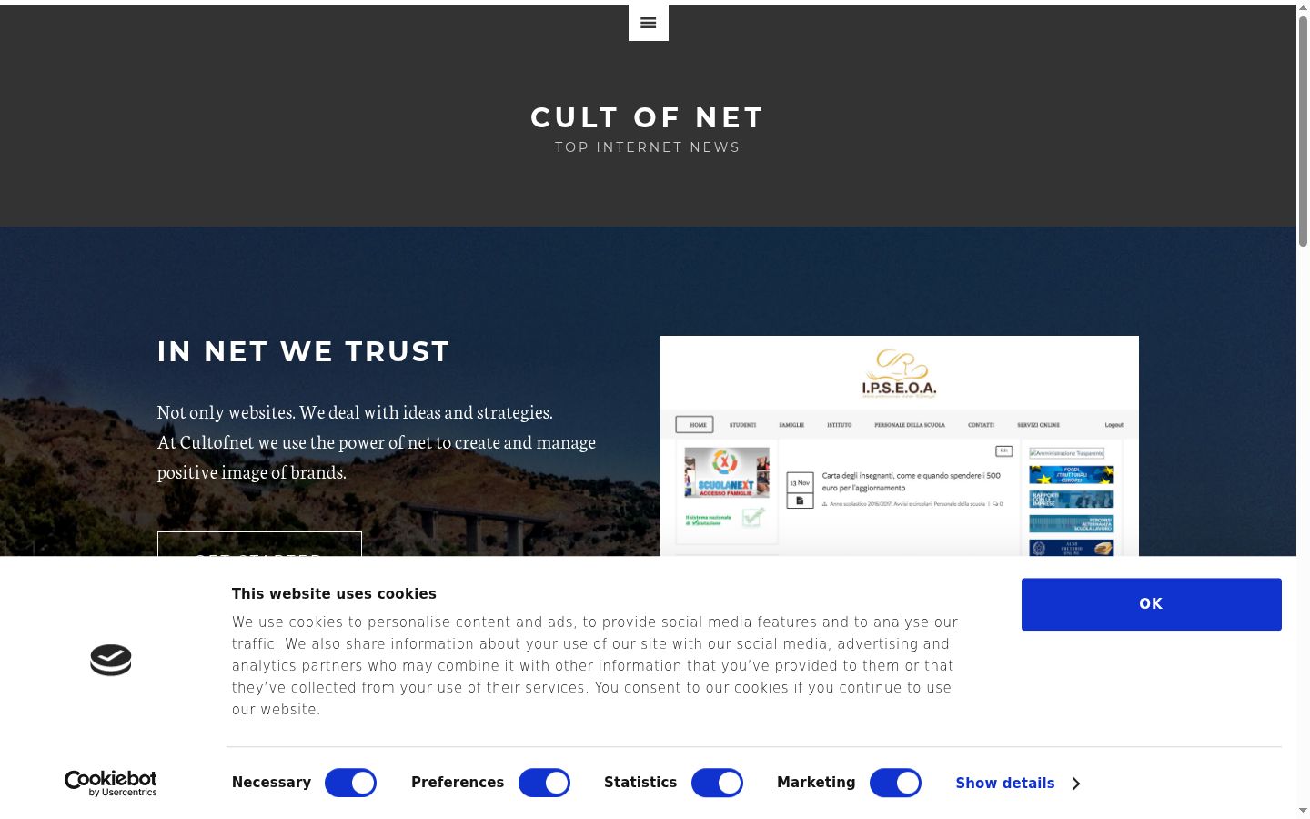 Screenshot tal-banner tal-kunsens muri qabel kwalunkwe interazzjoni