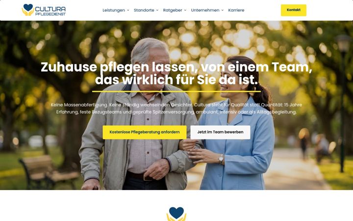 Screenshot of cultura-pflegedienst.de
