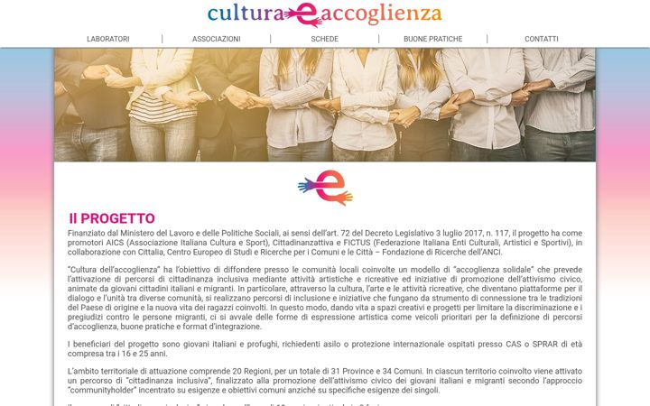 Ekraanipilt saidist culturaeaccoglienza.it