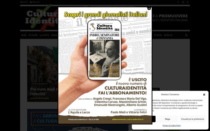 Screenshot of culturaidentita.it