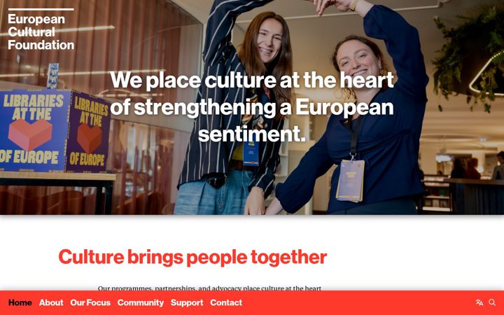 Screenshot of culturalfoundation.eu