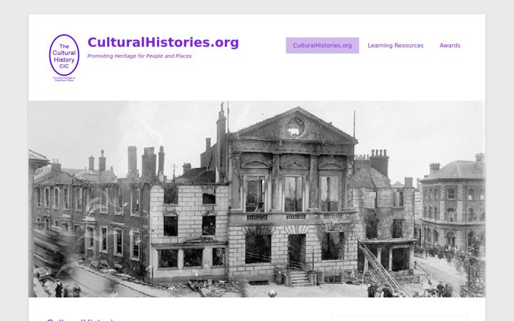 Screenshot of culturalhistories.org