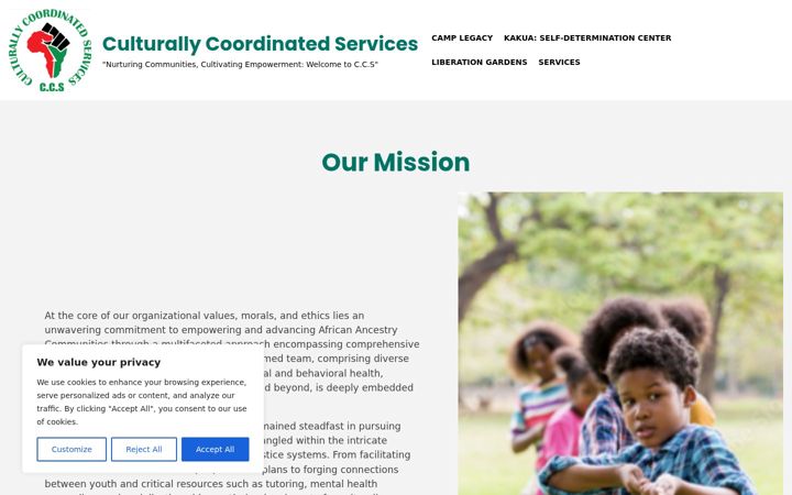 Screenshot του culturallycoordinatedservices.org