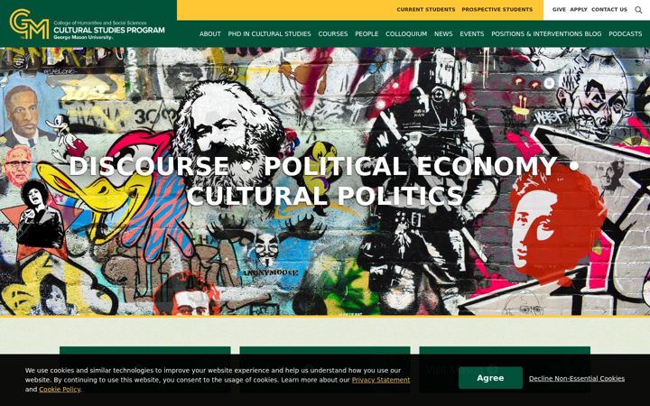 Snimka zaslona za culturalstudies.gmu.edu