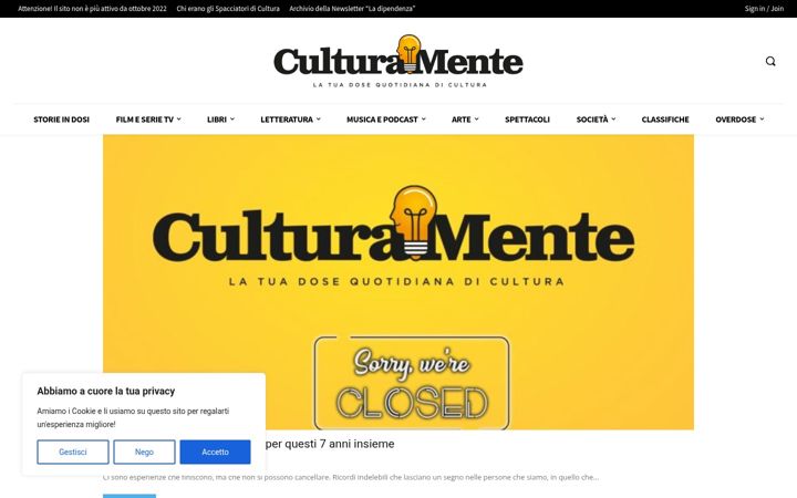 Screenshot of culturamente.it
