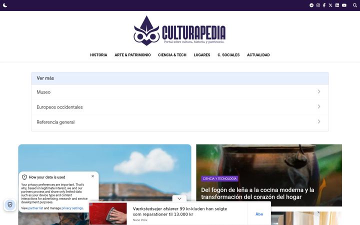 Screenshot of culturapedia.com