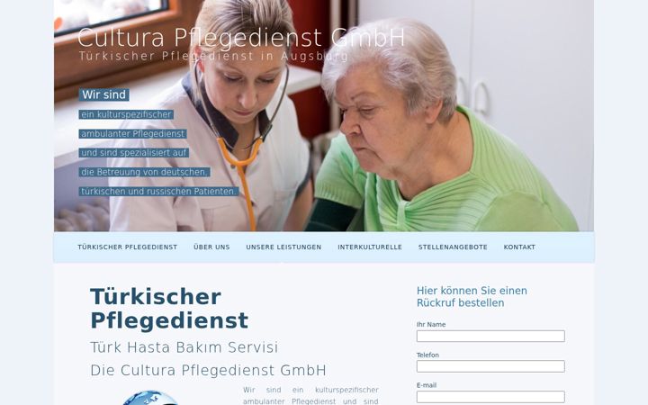 Screenshot of culturapflegedienst.de