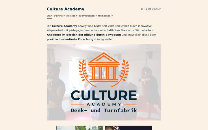Screenshot of culture-academy.org
