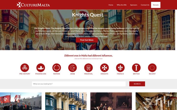 Screenshot του culture-malta.org