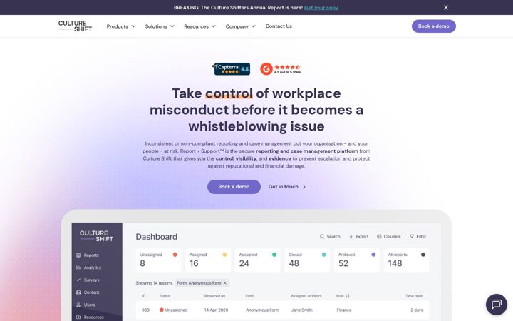 Screenshot of culture-shift.co.uk
