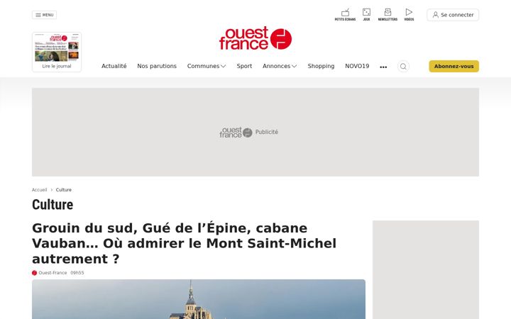 Screenshot of culture-tops.ouest-france.fr