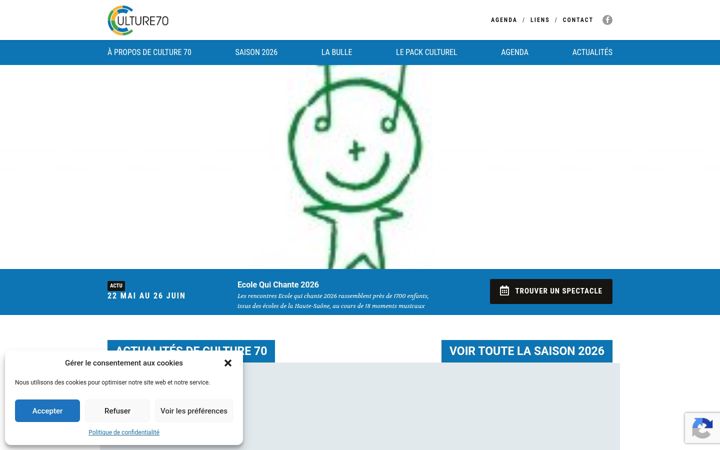 Screenshot of culture70.fr