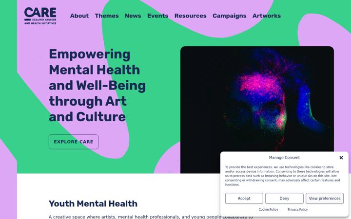 Screenshot of culturecares.eu