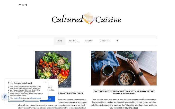 Skærmbillede af culturedcuisine.co.uk