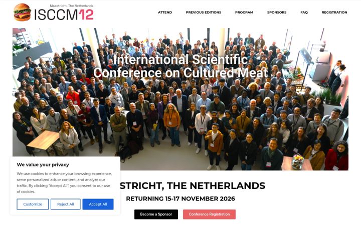 Screenshot of culturedmeatconference.com