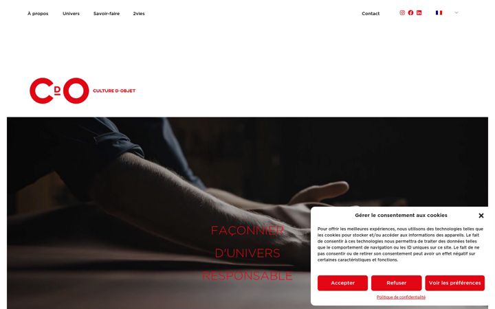 Screenshot van culturedobjet.fr