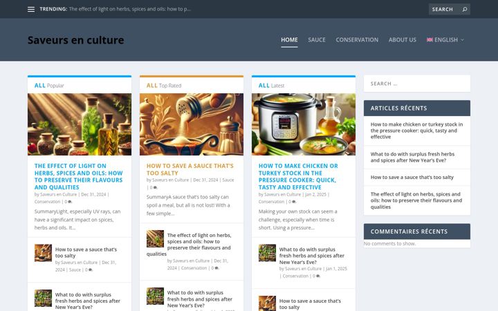 Screenshot of culturedtastes.com