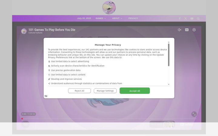 Screenshot of culturedvultures.com