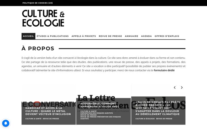 Screenshot van cultureecologie.fr