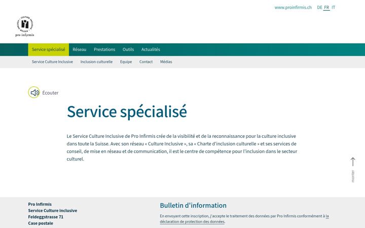 Screenshot of cultureinclusive.ch