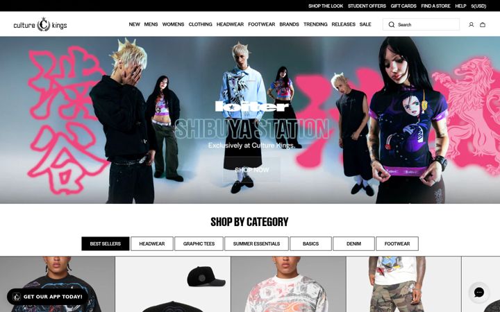 Screenshot of culturekings.com