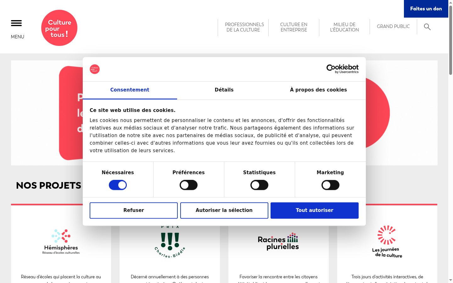 Snímka obrazovky banera súhlasu zobrazeného pred akoukoľvek interakciou