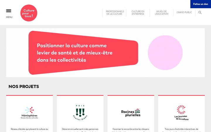 Screenshot stránky culturepourtous.ca