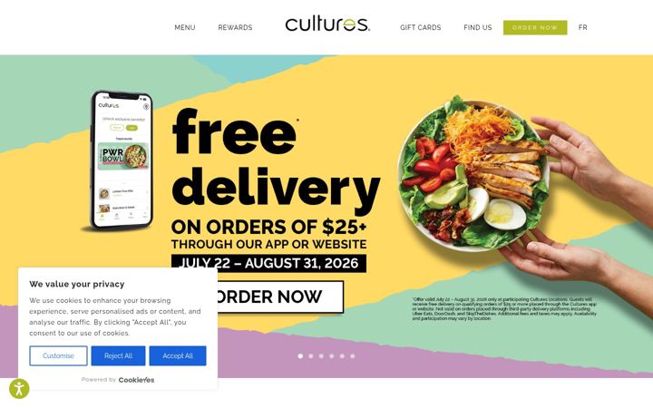 Screenshot of cultures-restaurants.com
