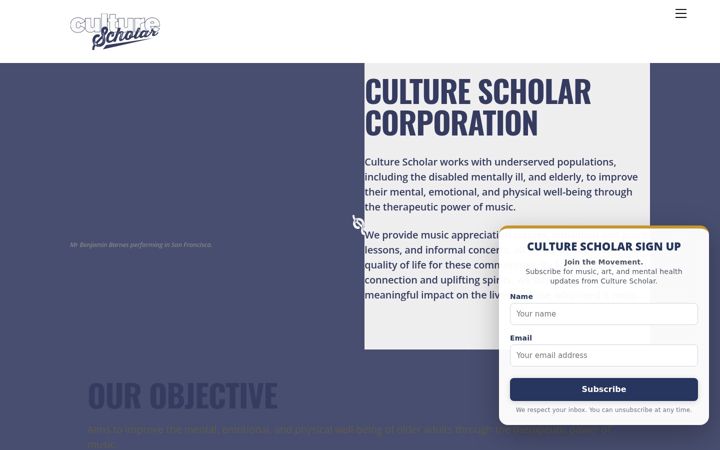 Screenshot του culturescholar.org