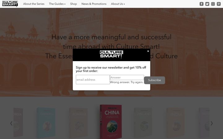 Screenshot of culturesmartbooks.co.uk