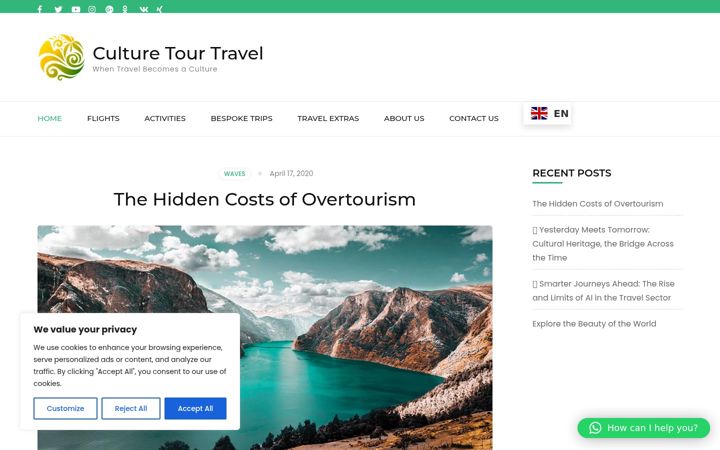 Screenshot of culturetourtravel.com