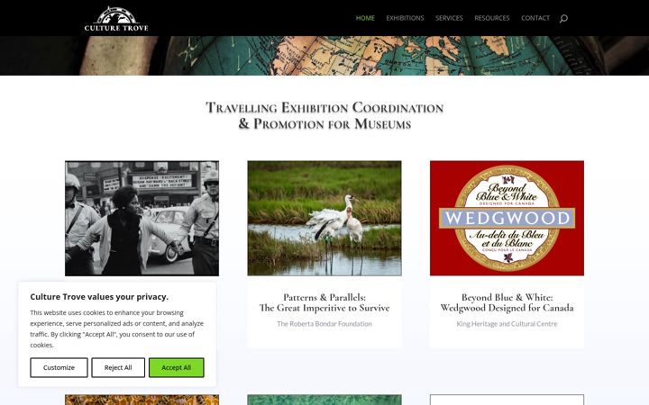 Screenshot of culturetrove.com