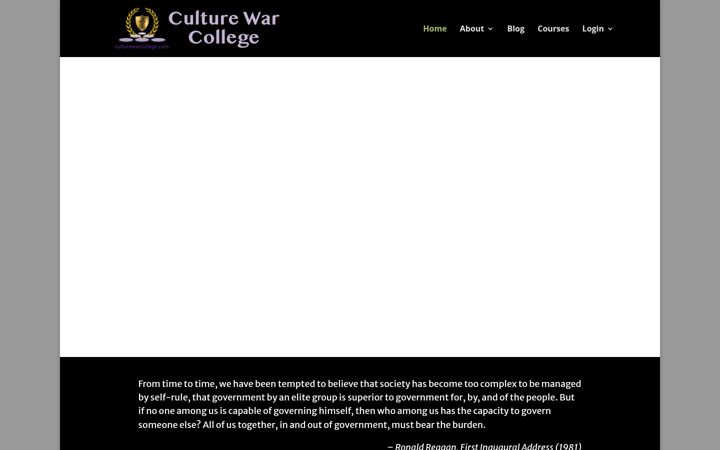 Screenshot of culturewarcollege.com