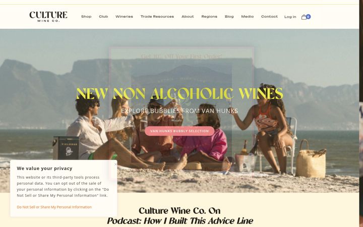 Screenshot of culturewineco.com
