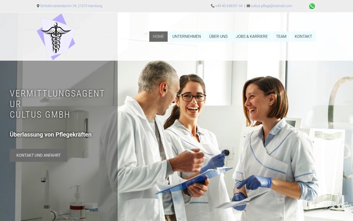 Screenshot of cultus-pflege.de